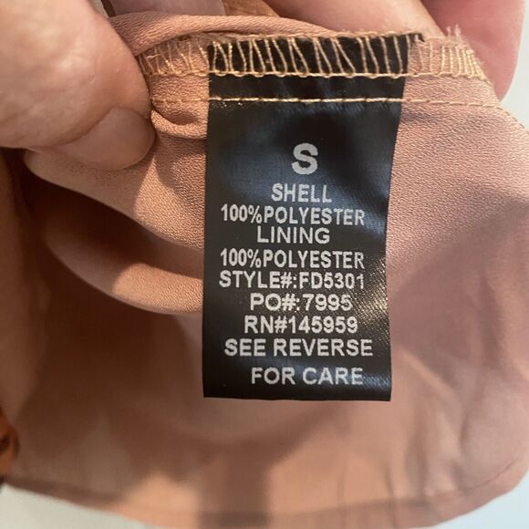 Dress Forum Los Angeles Dress Small Tan Floral Boho Prairie Ruffle Fall Colors - Picture 11 of 13